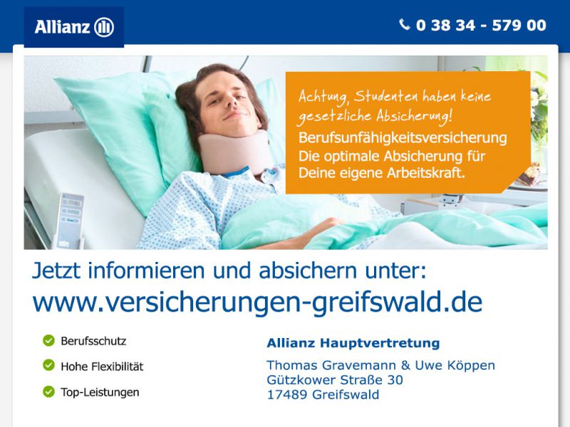 Mensabeamerkunde: Allianz Hauptvertretung Greifswald